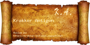 Krakker Antigon névjegykártya